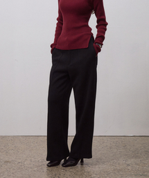 WOOL BUTTON POCKET PANTS (BLACK)