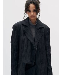 SETSETSET（セットセットセット）の「CROSSOVER MANNISH JACKET BLACK（テーラードジャケット）」