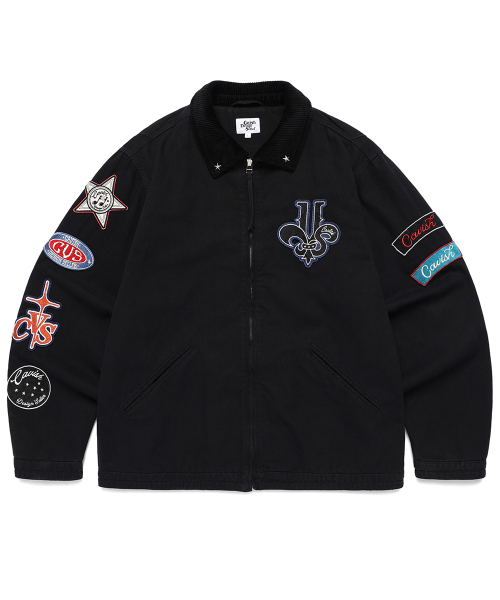 Cavish(カビシ)の「WASHED PATCHWORK JACKET BLACK(CV2EFUB931A)(デニムジャケット・レディース・ブラック・SMALL/MEDIUM/LARGE)」の1枚目の写真
