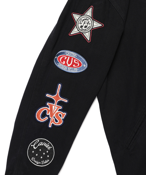 Cavish(カビシ)の「WASHED PATCHWORK JACKET BLACK(CV2EFUB931A)(デニムジャケット・レディース・ブラック・SMALL/MEDIUM/LARGE)」の5枚目の写真