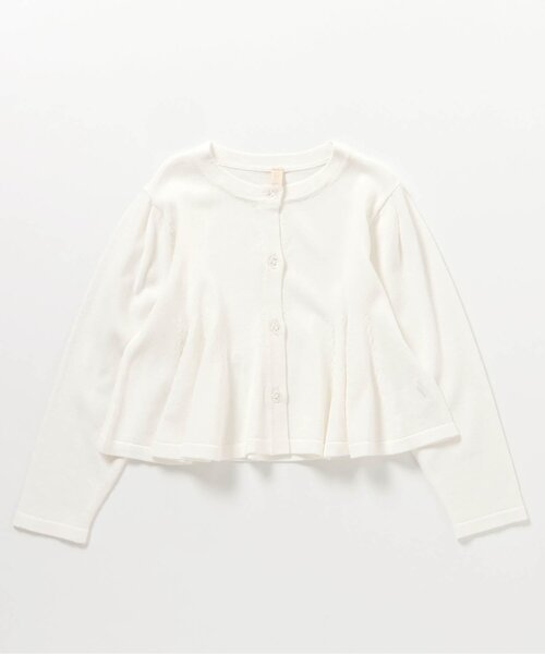 apres les cours（アプレレクール）の「ペプラムカーディガン_ジュニア対応（カーディガン/ボレロ・キッズ・ラベンダー/オフホワイト・100/110/90/140/130/120/80）」の9枚目の写真