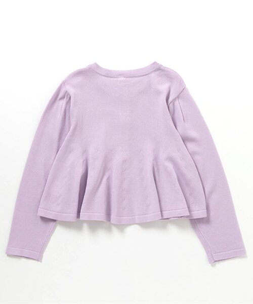 apres les cours（アプレレクール）の「ペプラムカーディガン_ジュニア対応（カーディガン/ボレロ・キッズ・ラベンダー/オフホワイト・100/110/90/140/130/120/80）」の10枚目の写真