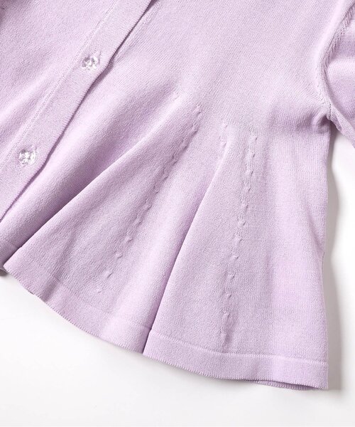 apres les cours（アプレレクール）の「ペプラムカーディガン_ジュニア対応（カーディガン/ボレロ・キッズ・ラベンダー/オフホワイト・100/110/90/140/130/120/80）」の13枚目の写真