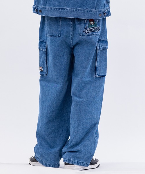 Red Cap Girl（レッドキャプガール）の「【a-r】〔RedCapGirl/レッドキャップガール〕ポケットデザイン ワイドカーゴパンツ（デニムパンツ・メンズ・スミクロ/ブラック/ブルー・LARGE/MEDIUM）」の3枚目の写真