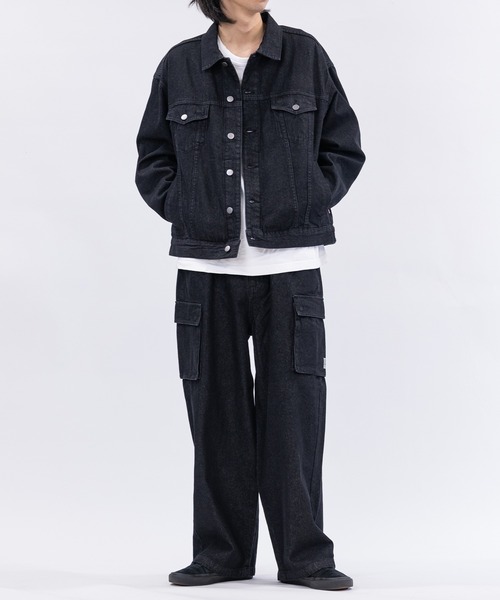 Red Cap Girl（レッドキャプガール）の「【a-r】〔RedCapGirl/レッドキャップガール〕ポケットデザイン ワイドカーゴパンツ（デニムパンツ・メンズ・スミクロ/ブラック/ブルー・LARGE/MEDIUM）」の8枚目の写真