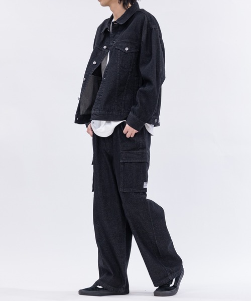 Red Cap Girl（レッドキャプガール）の「【a-r】〔RedCapGirl/レッドキャップガール〕ポケットデザイン ワイドカーゴパンツ（デニムパンツ・メンズ・スミクロ/ブラック/ブルー・LARGE/MEDIUM）」の9枚目の写真