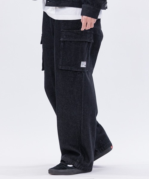 Red Cap Girl（レッドキャプガール）の「【a-r】〔RedCapGirl/レッドキャップガール〕ポケットデザイン ワイドカーゴパンツ（デニムパンツ・メンズ・スミクロ/ブラック/ブルー・LARGE/MEDIUM）」の5枚目の写真
