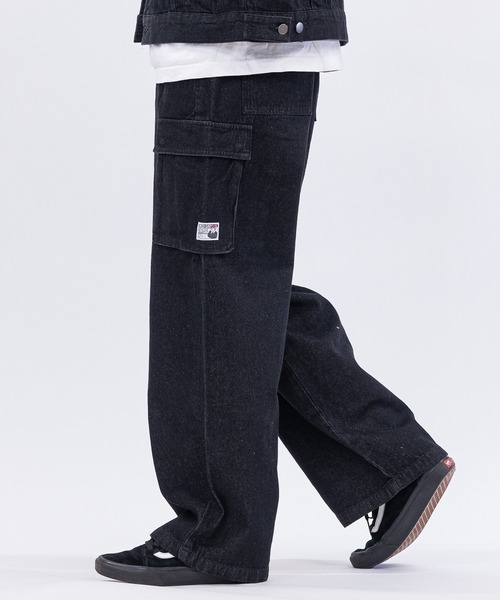 Red Cap Girl（レッドキャプガール）の「【a-r】〔RedCapGirl/レッドキャップガール〕ポケットデザイン ワイドカーゴパンツ（デニムパンツ・メンズ・スミクロ/ブラック/ブルー・LARGE/MEDIUM）」の6枚目の写真