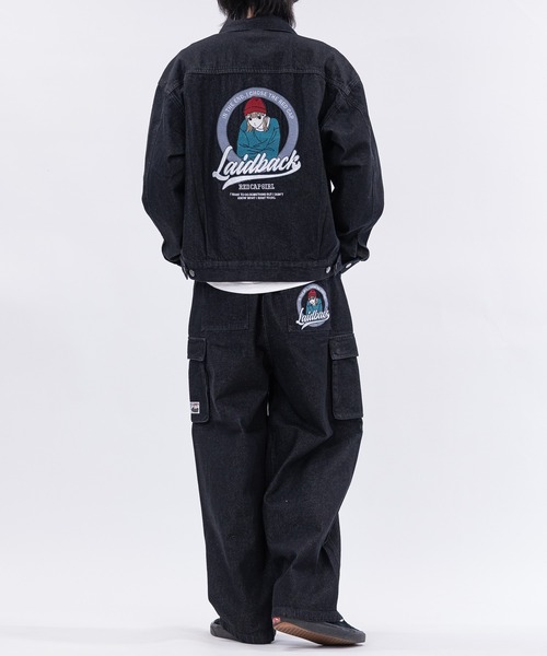 Red Cap Girl（レッドキャプガール）の「【a-r】〔RedCapGirl/レッドキャップガール〕ポケットデザイン ワイドカーゴパンツ（デニムパンツ・メンズ・スミクロ/ブラック/ブルー・LARGE/MEDIUM）」の11枚目の写真