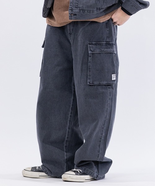 Red Cap Girl（レッドキャプガール）の「【a-r】〔RedCapGirl/レッドキャップガール〕ポケットデザイン ワイドカーゴパンツ（デニムパンツ・メンズ・スミクロ/ブラック/ブルー・LARGE/MEDIUM）」の13枚目の写真