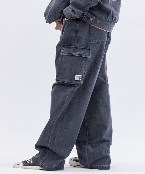 Red Cap Girl（レッドキャプガール）の「【a-r】〔RedCapGirl/レッドキャップガール〕ポケットデザイン ワイドカーゴパンツ（デニムパンツ・メンズ・スミクロ/ブラック/ブルー・LARGE/MEDIUM）」の14枚目の写真