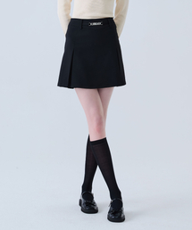 メタルロゴ Hライン プリーツスカート BLACK