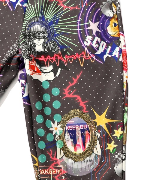 ScoLar（スカラー）の「153720：ダークメルヘン風 3柄展開ボンディングパンツ（その他パンツ・レディース・チャコールグレー/ブラック/グリーン・M）」の11枚目の写真