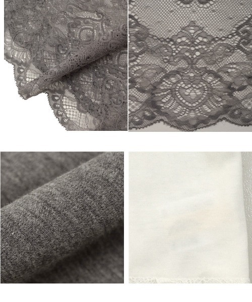 KOBE LETTUCE（コウベレタス）の「前後2wayレーストップスインナー（Tシャツ/カットソー・レディース・オフホワイト/グレー/ブラック・FREE）」の11枚目の写真