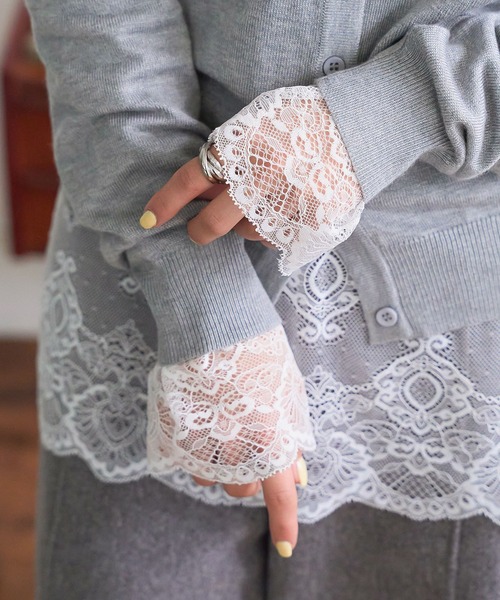 KOBE LETTUCE（コウベレタス）の「前後2wayレーストップスインナー（Tシャツ/カットソー・レディース・オフホワイト/グレー/ブラック・FREE）」の16枚目の写真