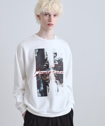 tk.TAKEO KIKUCHI | アーバングラフィックブラシ刺繍長袖Tシャツ(Tシャツ/カットソー)