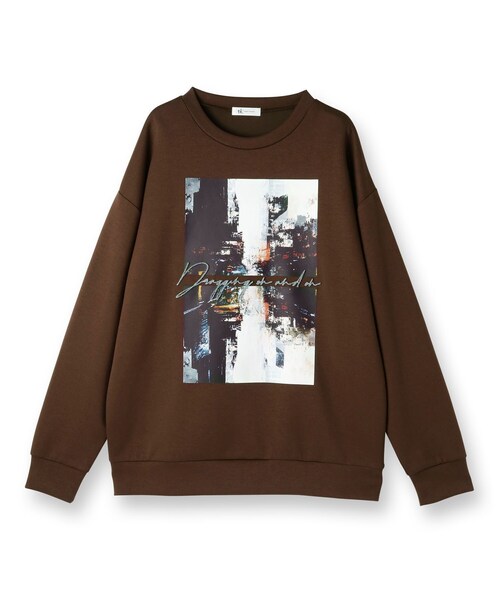 tk.TAKEO KIKUCHI(ティーケータケオキクチ)の「アーバングラフィックブラシ刺繍長袖Tシャツ(Tシャツ/カットソー・メンズ・ブラック/ダークブラウン/ホワイト・03/02/01)」の4枚目の写真