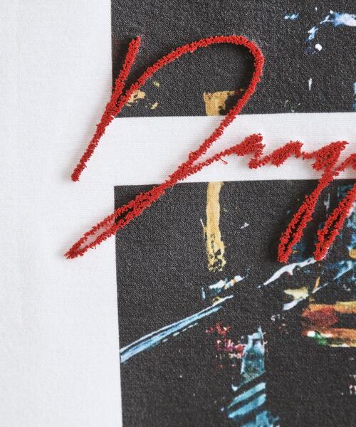 tk.TAKEO KIKUCHI(ティーケータケオキクチ)の「アーバングラフィックブラシ刺繍長袖Tシャツ(Tシャツ/カットソー・メンズ・ブラック/ダークブラウン/ホワイト・03/02/01)」の8枚目の写真