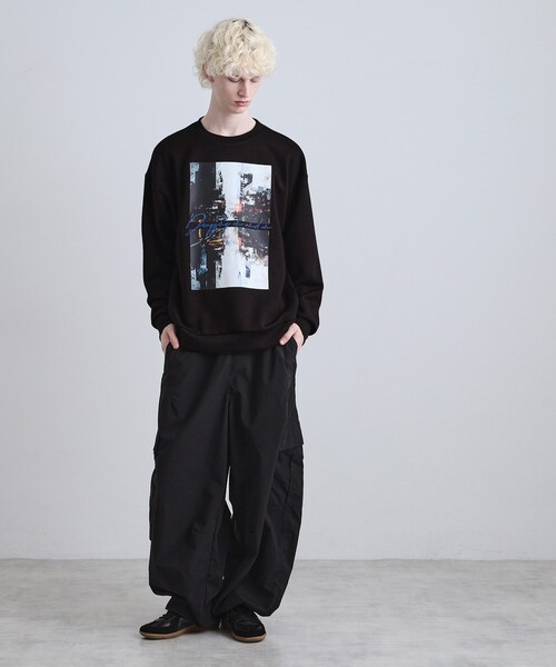 tk.TAKEO KIKUCHI(ティーケータケオキクチ)の「アーバングラフィックブラシ刺繍長袖Tシャツ(Tシャツ/カットソー・メンズ・ブラック/ダークブラウン/ホワイト・03/02/01)」の10枚目の写真