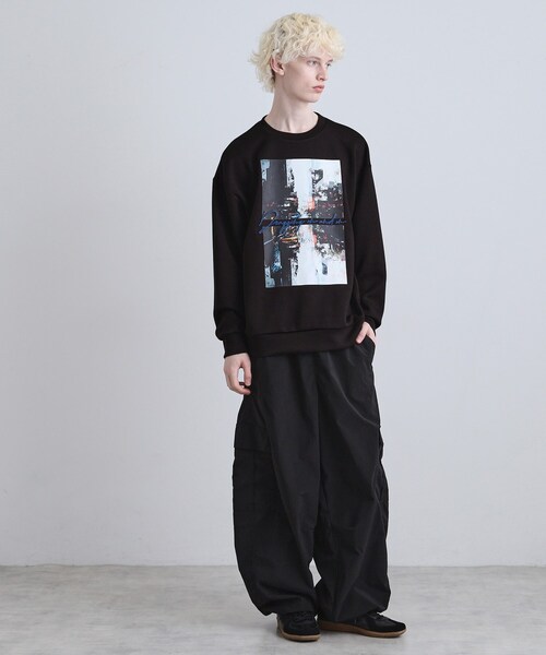 tk.TAKEO KIKUCHI(ティーケータケオキクチ)の「アーバングラフィックブラシ刺繍長袖Tシャツ(Tシャツ/カットソー・メンズ・ブラック/ダークブラウン/ホワイト・03/02/01)」の11枚目の写真