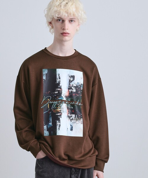 tk.TAKEO KIKUCHI(ティーケータケオキクチ)の「アーバングラフィックブラシ刺繍長袖Tシャツ(Tシャツ/カットソー・メンズ・ブラック/ダークブラウン/ホワイト・03/02/01)」の13枚目の写真