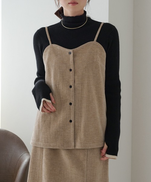 セットアップ可能】ウエストリボンベロアビスチェ（その他トップス