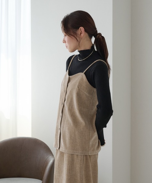 セットアップ可能】ウエストリボンベロアビスチェ（その他トップス