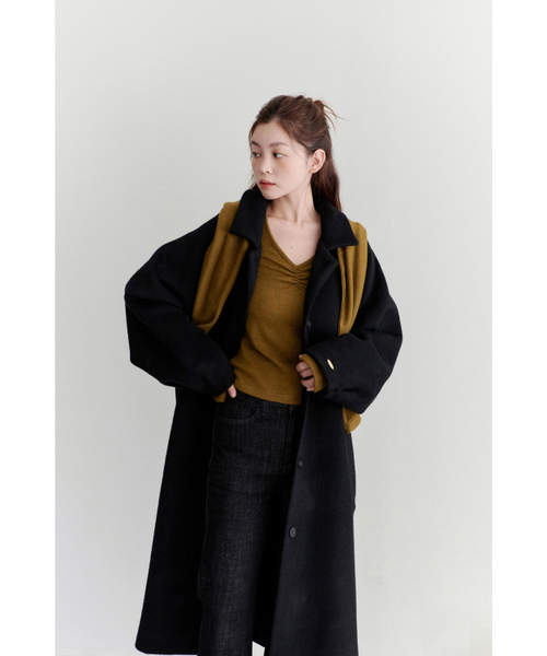 Yuje（ユジェ）の「ANGORA RAGLAN COAT (2color)（チェスターコート・レディース・ブラック/Cream・FREE）」の13枚目の写真