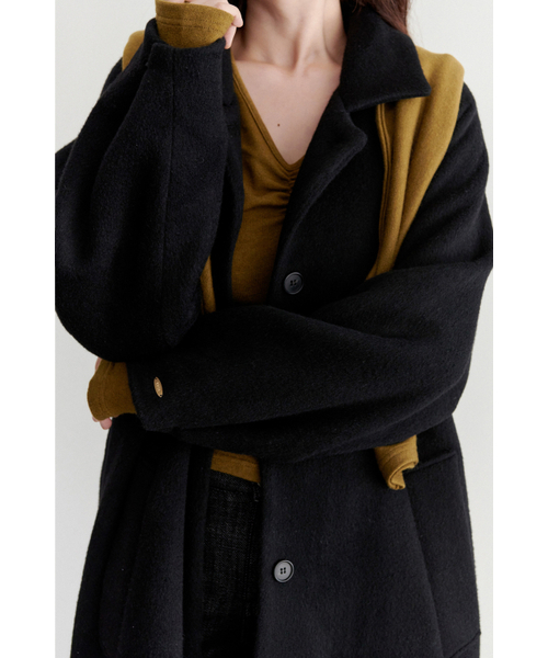 Yuje（ユジェ）の「ANGORA RAGLAN COAT (2color)（チェスターコート・レディース・ブラック/Cream・FREE）」の14枚目の写真