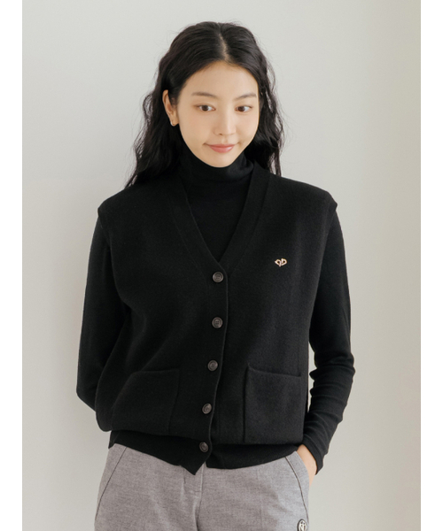 NITINA(ニティナ)の「ウール100 ニットベストBK(ベスト・レディース・ブラック・SMALL/MEDIUM)」の2枚目の写真