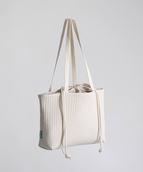 GREEN STUFF(グリーンスタッフ)の「boat string bag 66 corduroy canvas - ivory M(エコバッグ/サブバッグ・レディース・その他・FREE)」の2枚目の写真