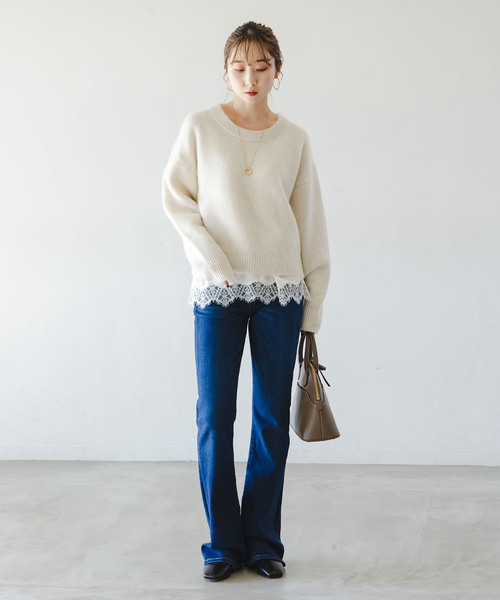 Noble(ノーブル)の「《追加》YAKクルーネックプルオーバー2(ニット/セーター・レディース・ホワイト系その他/ライトグリーン/ピンク/モカ・FREE)」の19枚目の写真