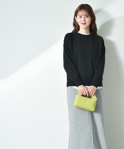 INTERPLANET（インタープラネット）の「スウェットライクガゼットラグランプルオーバー（ニット/セーター・レディース・イエロー/ミント/ライトグレー/ブラック・MEDIUM/LARGE）」の6枚目の写真