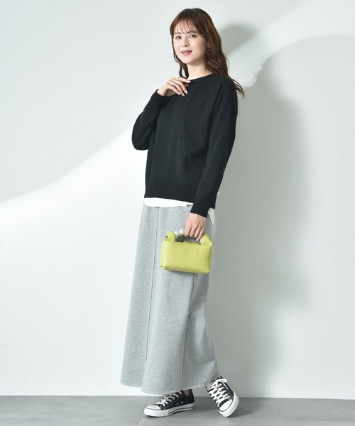 INTERPLANET（インタープラネット）の「スウェットライクガゼットラグランプルオーバー（ニット/セーター・レディース・イエロー/ミント/ライトグレー/ブラック・MEDIUM/LARGE）」の9枚目の写真