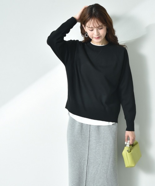 INTERPLANET（インタープラネット）の「スウェットライクガゼットラグランプルオーバー（ニット/セーター・レディース・イエロー/ミント/ライトグレー/ブラック・MEDIUM/LARGE）」の8枚目の写真