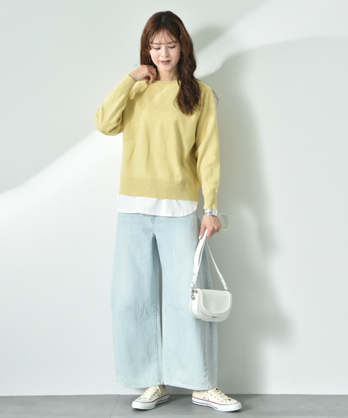 INTERPLANET（インタープラネット）の「スウェットライクガゼットラグランプルオーバー（ニット/セーター・レディース・イエロー/ミント/ライトグレー/ブラック・MEDIUM/LARGE）」の15枚目の写真