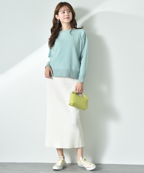 INTERPLANET（インタープラネット）の「スウェットライクガゼットラグランプルオーバー（ニット/セーター・レディース・イエロー/ミント/ライトグレー/ブラック・MEDIUM/LARGE）」の22枚目の写真