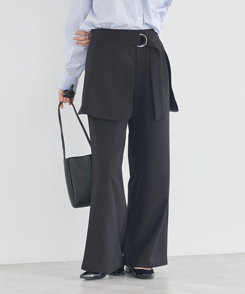 earth music&ecology（アースミュージックアンドエコロジー）の「【2026SS/先行予約/2WAY】ラップスカート付きパンツ（その他パンツ・レディース・グレー/ブラック・S/M）」の3枚目の写真