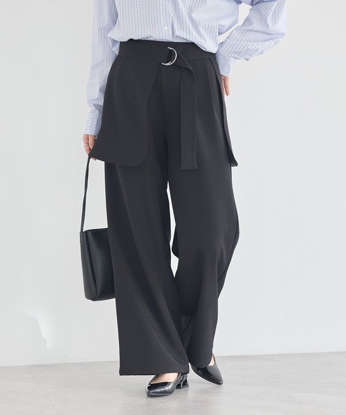 earth music&ecology（アースミュージックアンドエコロジー）の「【2026SS/先行予約/2WAY】ラップスカート付きパンツ（その他パンツ・レディース・グレー/ブラック・S/M）」の4枚目の写真