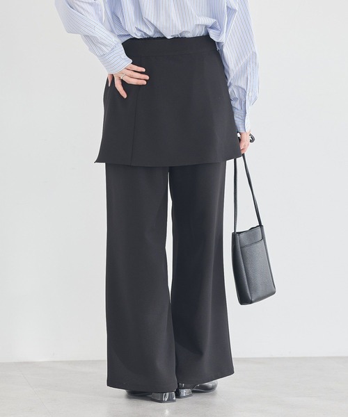 earth music&ecology（アースミュージックアンドエコロジー）の「【2026SS/先行予約/2WAY】ラップスカート付きパンツ（その他パンツ・レディース・グレー/ブラック・S/M）」の6枚目の写真