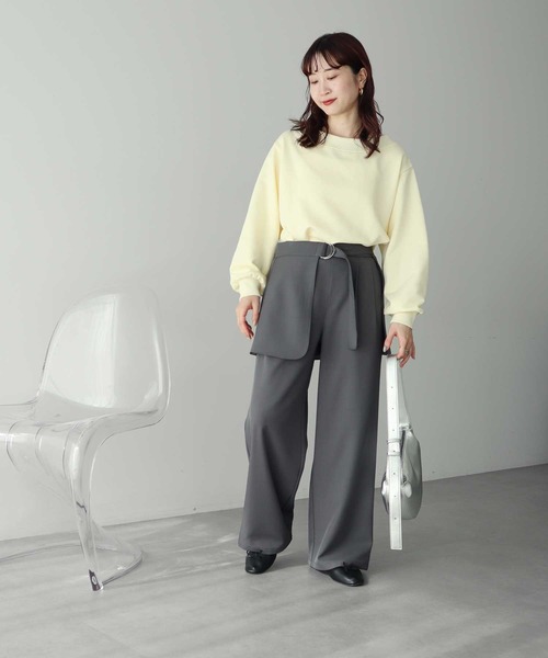 earth music&ecology（アースミュージックアンドエコロジー）の「【2026SS/先行予約/2WAY】ラップスカート付きパンツ（その他パンツ・レディース・グレー/ブラック・S/M）」の19枚目の写真