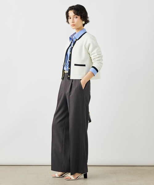 NOLLEY’S（ノーリーズ）の「《手洗い可能》ビオグレースミラノリブジャケット（カーディガン/ボレロ・レディース・ホワイト系その他2/ブルー系その他6/サーモンピンク・38）」の5枚目の写真