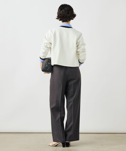 NOLLEY’S（ノーリーズ）の「《手洗い可能》ビオグレースミラノリブジャケット（カーディガン/ボレロ・レディース・ホワイト系その他2/ブルー系その他6/サーモンピンク・38）」の6枚目の写真