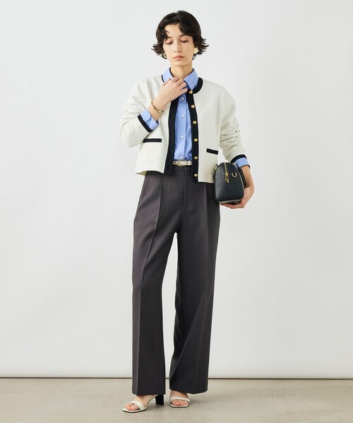 NOLLEY’S（ノーリーズ）の「《手洗い可能》ビオグレースミラノリブジャケット（カーディガン/ボレロ・レディース・ホワイト系その他2/ブルー系その他6/サーモンピンク・38）」の7枚目の写真