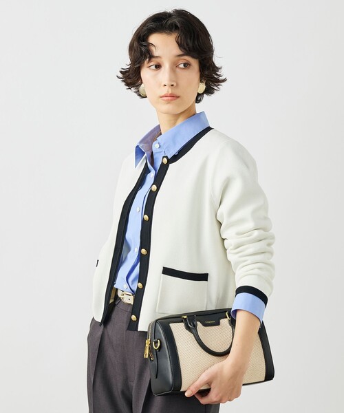 NOLLEY’S（ノーリーズ）の「《手洗い可能》ビオグレースミラノリブジャケット（カーディガン/ボレロ・レディース・ホワイト系その他2/ブルー系その他6/サーモンピンク・38）」の9枚目の写真