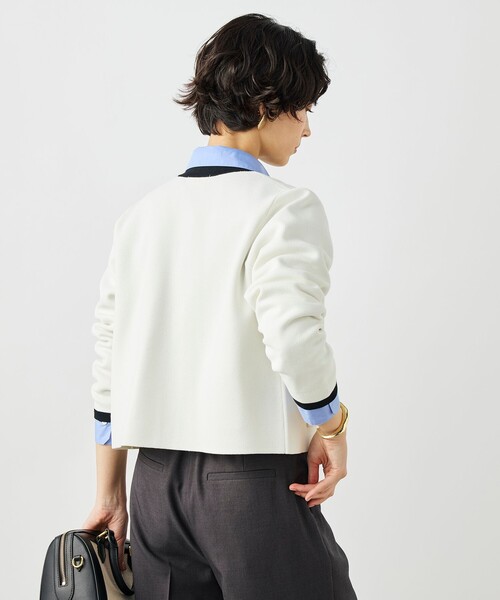 NOLLEY’S（ノーリーズ）の「《手洗い可能》ビオグレースミラノリブジャケット（カーディガン/ボレロ・レディース・ホワイト系その他2/ブルー系その他6/サーモンピンク・38）」の10枚目の写真