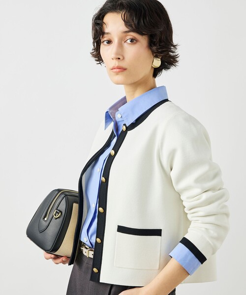 NOLLEY’S（ノーリーズ）の「《手洗い可能》ビオグレースミラノリブジャケット（カーディガン/ボレロ・レディース・ホワイト系その他2/ブルー系その他6/サーモンピンク・38）」の13枚目の写真