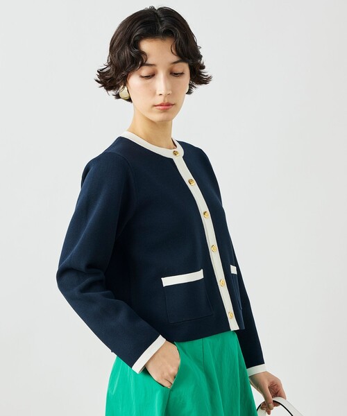 NOLLEY’S（ノーリーズ）の「《手洗い可能》ビオグレースミラノリブジャケット（カーディガン/ボレロ・レディース・ホワイト系その他2/ブルー系その他6/サーモンピンク・38）」の18枚目の写真