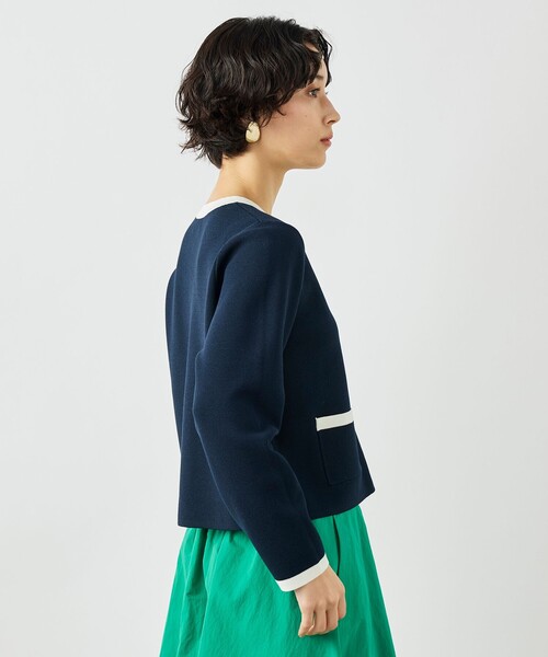 NOLLEY’S（ノーリーズ）の「《手洗い可能》ビオグレースミラノリブジャケット（カーディガン/ボレロ・レディース・ホワイト系その他2/ブルー系その他6/サーモンピンク・38）」の19枚目の写真