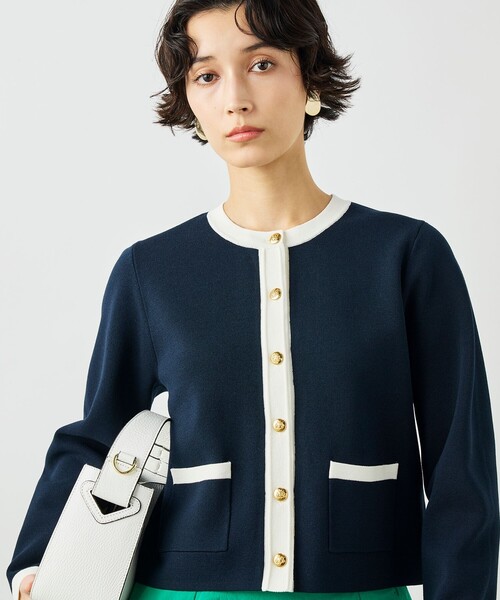 NOLLEY’S（ノーリーズ）の「《手洗い可能》ビオグレースミラノリブジャケット（カーディガン/ボレロ・レディース・ホワイト系その他2/ブルー系その他6/サーモンピンク・38）」の21枚目の写真